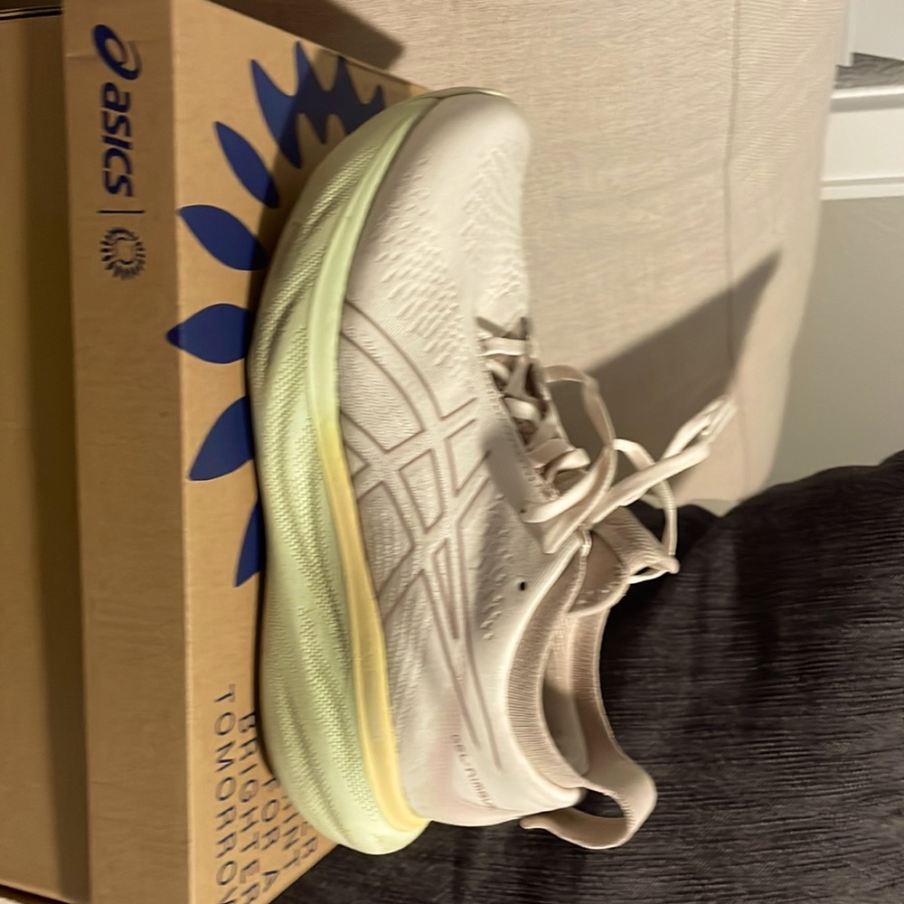 Asics Cream Athletic Shoes